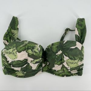 Seafolly Australia Bikini Top Molded Cup Leaf Print size 10 D